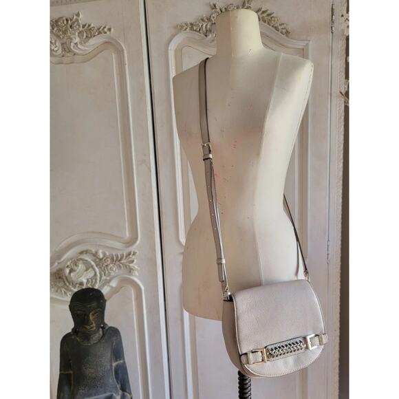 DIANE VON FURSTENBERG Iggy Saddle Bag Bone Crossbody - Picture 1 of 10